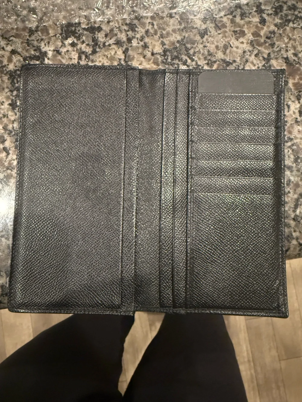 Bulgari Black Textured Leather Card Holder Wallet